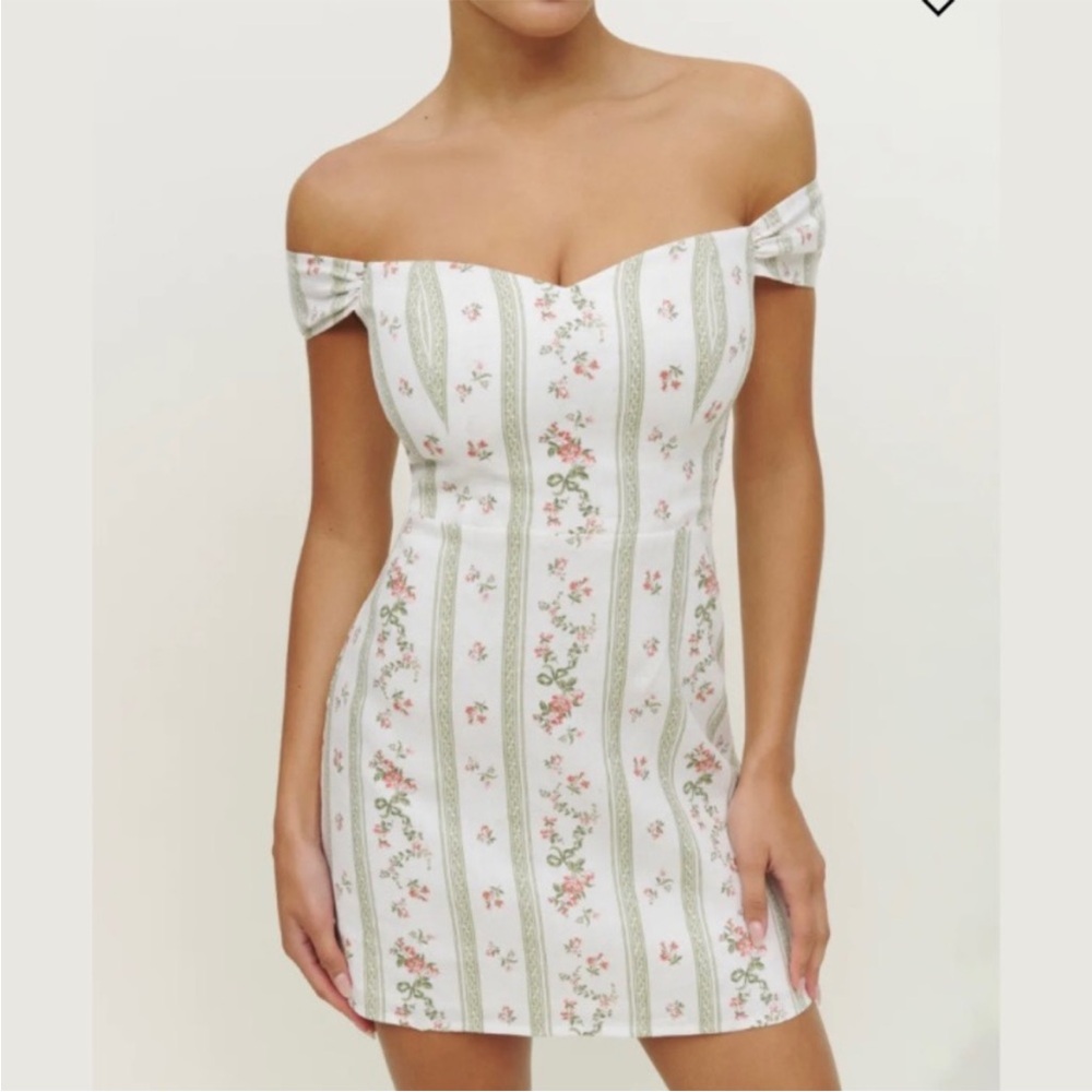 Reformation Gavina linen mini dress in Heath floral, NWT, size 6
